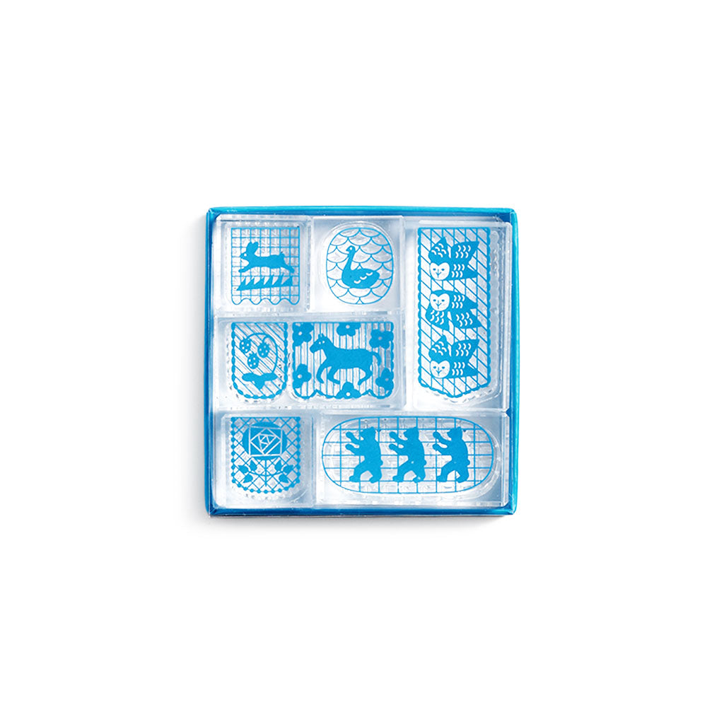 Hitotoki Kori Jirushi Clear Stamp Set, Set of 6 Flag at Boston General Store