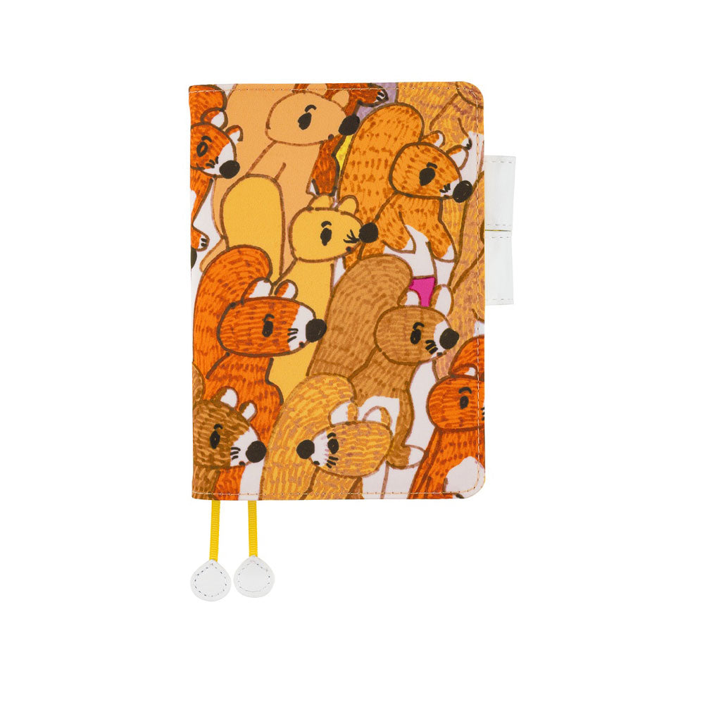 Hobonichi Techo Original A6 2026 - Book with Cover - 100%ORANGE: Squirrel Squadron at Boston General Store