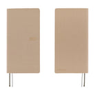 A front and back view of a planner with a sandy beige softcover that is flexible and slightly puffy. The year 2027 is embossed in gold on the front. 
