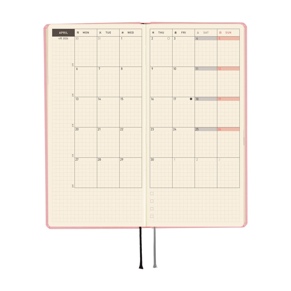 Hobonichi Techo Weeks 2026 - Colors: Strawberry Milk at Boston General Store