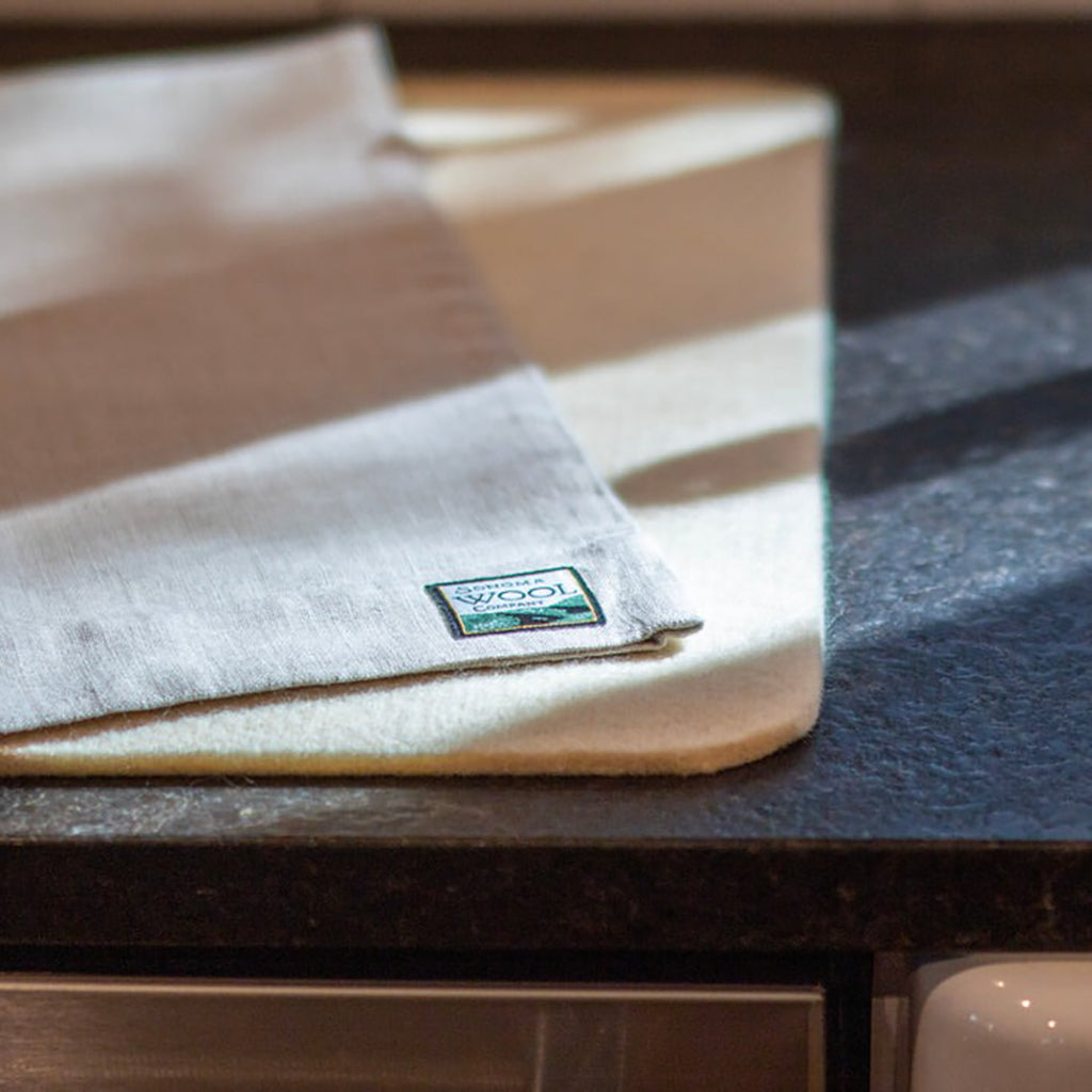 Wool Dish Drying Mat with Linen Sleeve    at Boston General Store