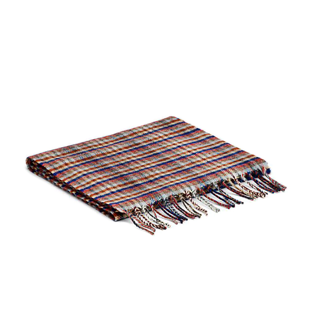 Peach Mini Check Lambswool Scarf    at Boston General Store