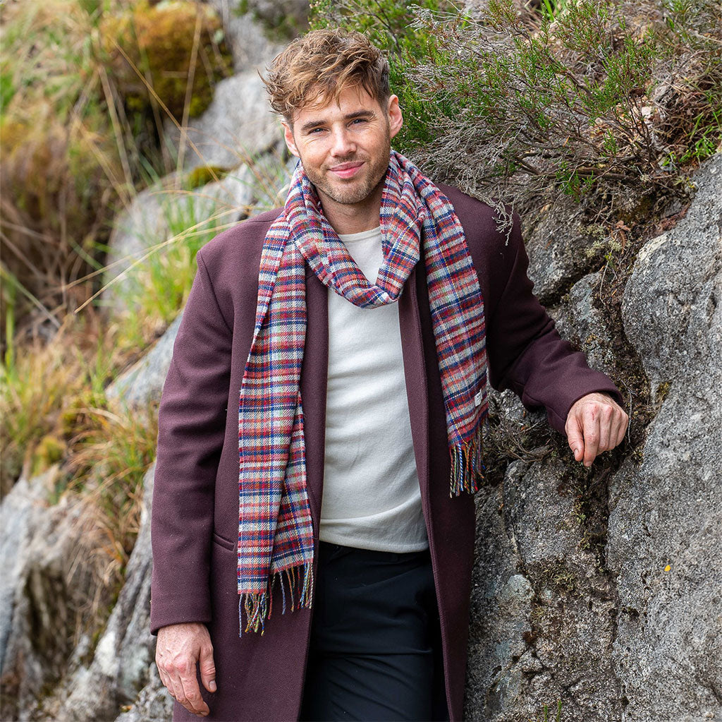 Mulroy Mini Check Lambswool Scarf    at Boston General Store