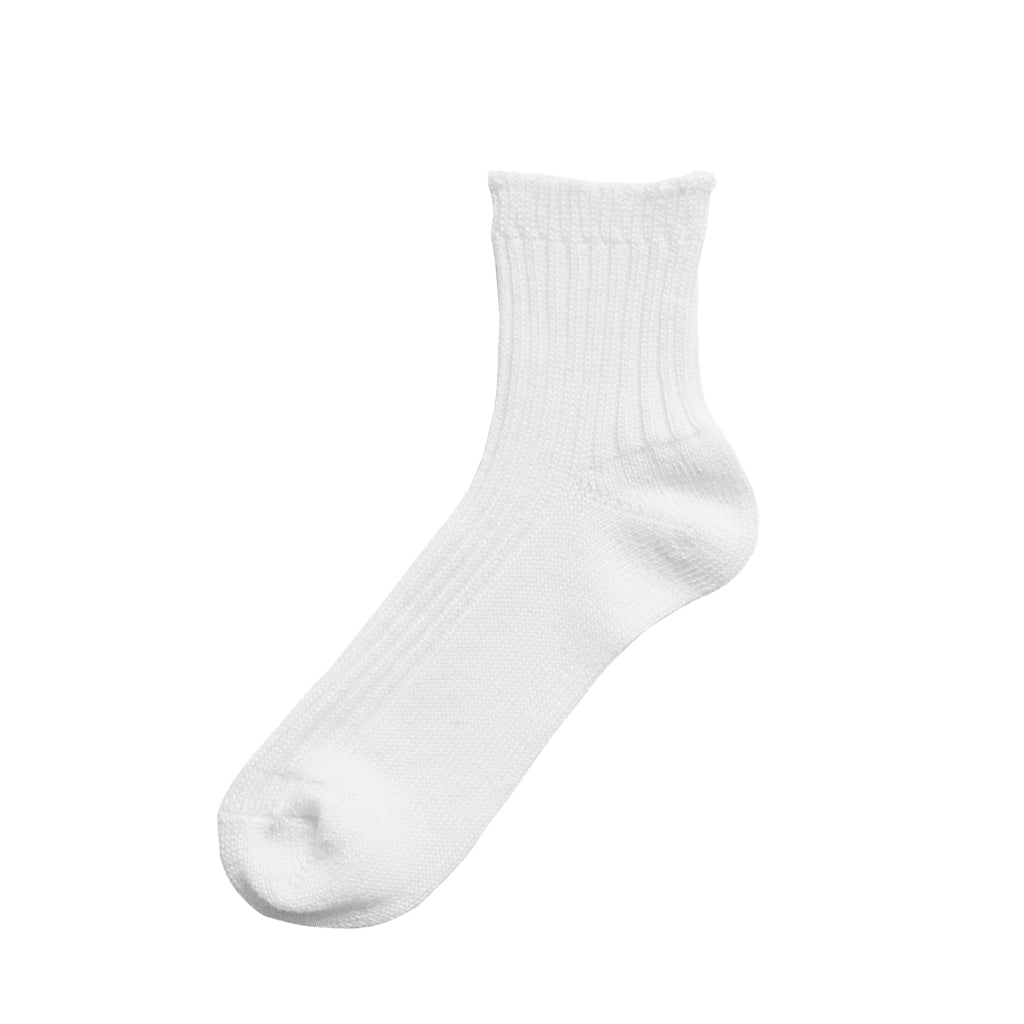 Linen Ribbed Socks Offwhite Small  at Boston General Store