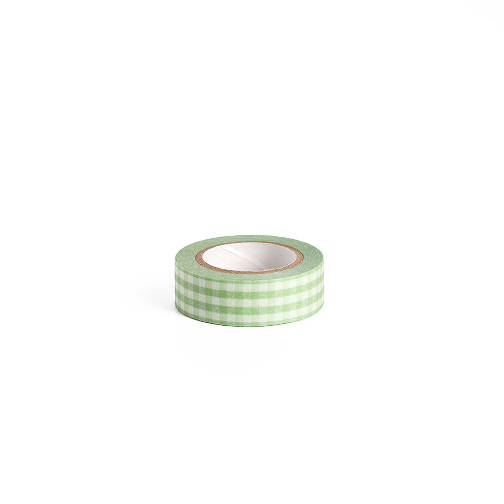 Papier Platz Gingham Check Washi Tape Lettuce Green at Boston General Store