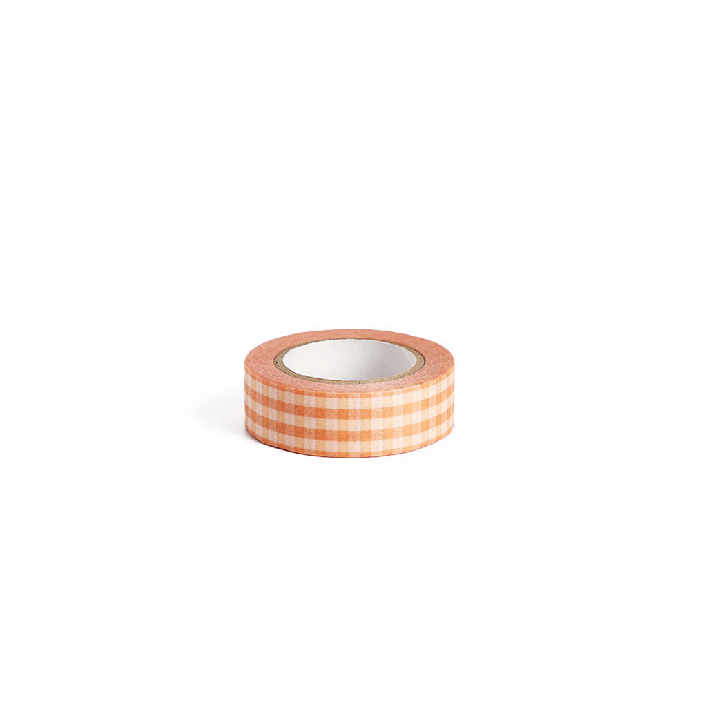 Papier Platz Gingham Check Washi Tape Orange at Boston General Store