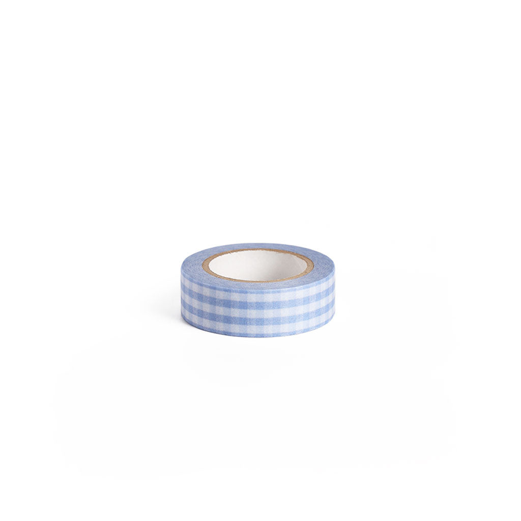 Papier Platz Gingham Check Washi Tape Pale Blue at Boston General Store