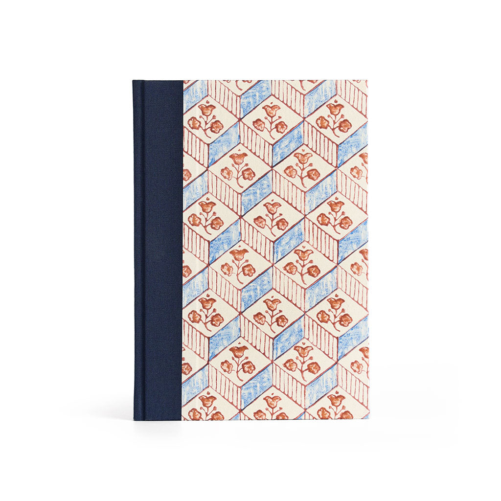 Rossi Canvas Bound Lined Notebook Pink Flowers at Boston General Store