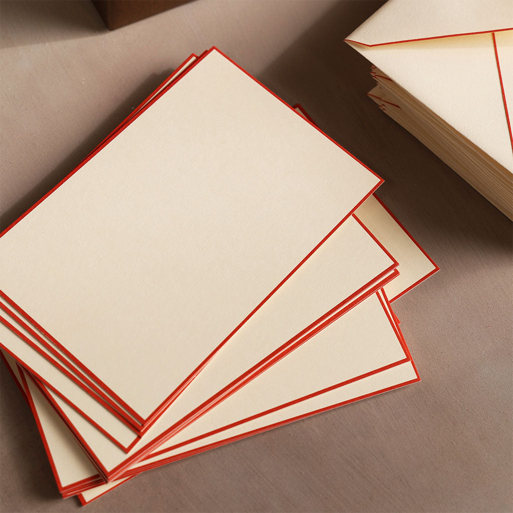 Rossi Classica Italiana Red Stripe Stationery Set, Box of 25 at Boston General Store