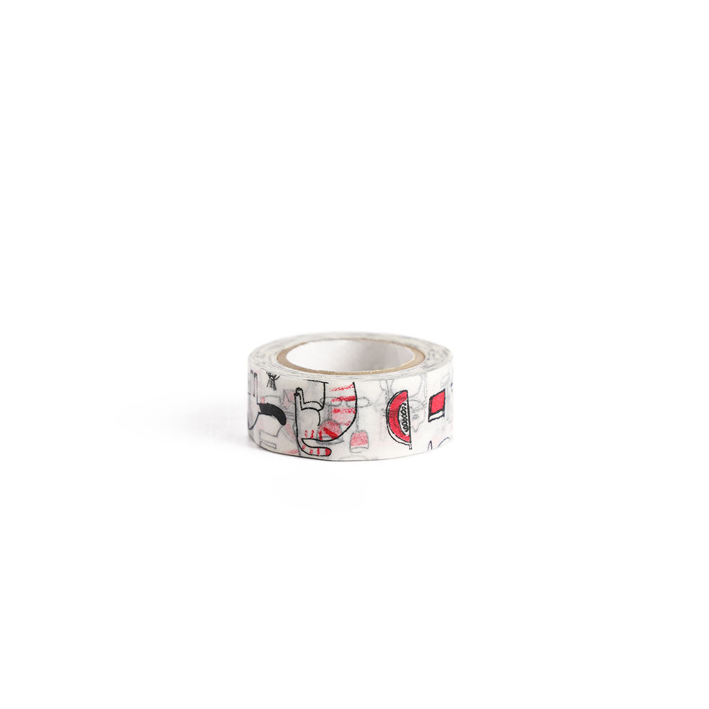 Toraneko Bonbon Washi Tape Red at Boston General Store