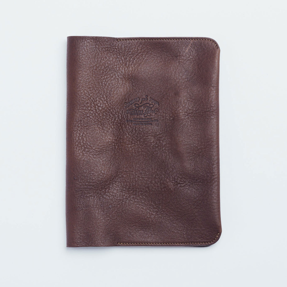 Textured Leather Notebook Cover Brown A5 at Boston General Store