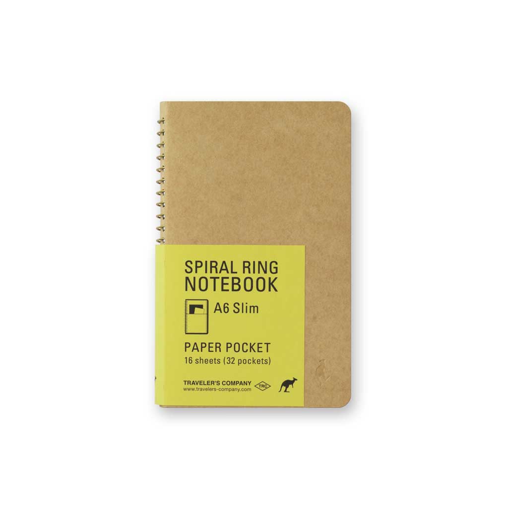 A6 Slim Spiral Ring Notebook Paper Pocket at Boston General Store