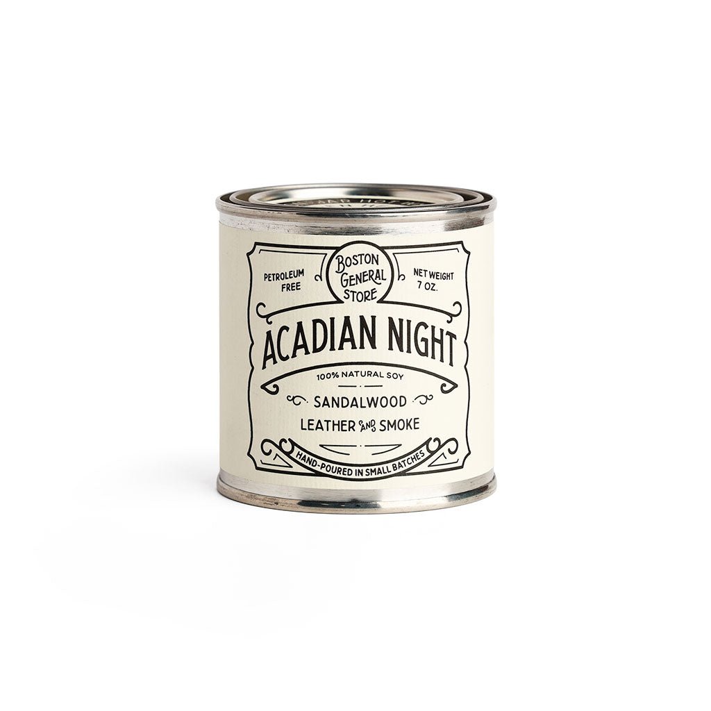 7 oz Acadian Night Soy Candle on white background