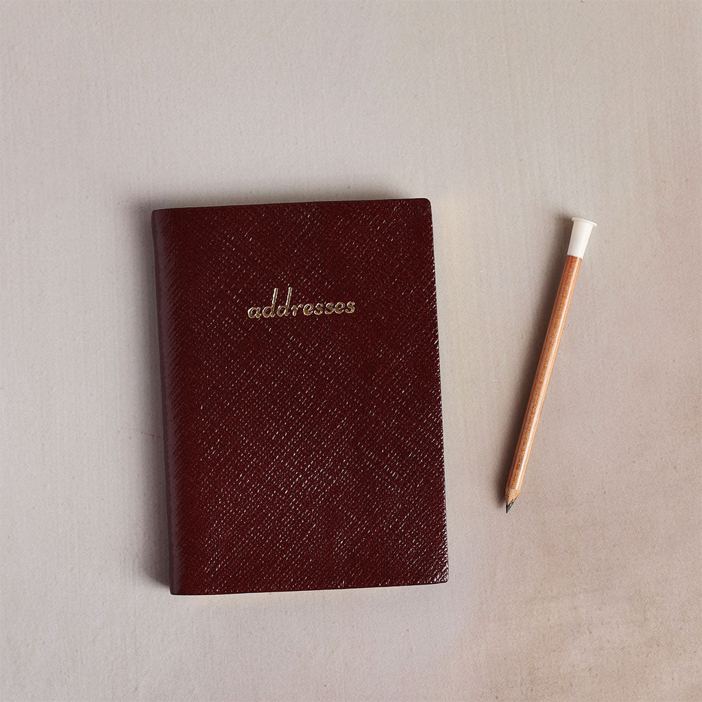 Charing Cross Small Leather Address Book    at Boston General Store