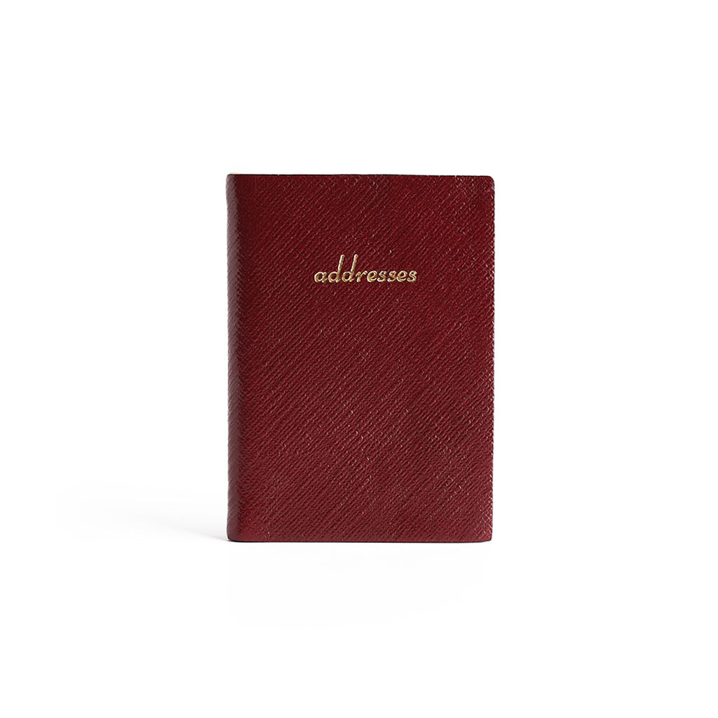 Charing Cross Small Leather Address Book Burgundy   at Boston General Store