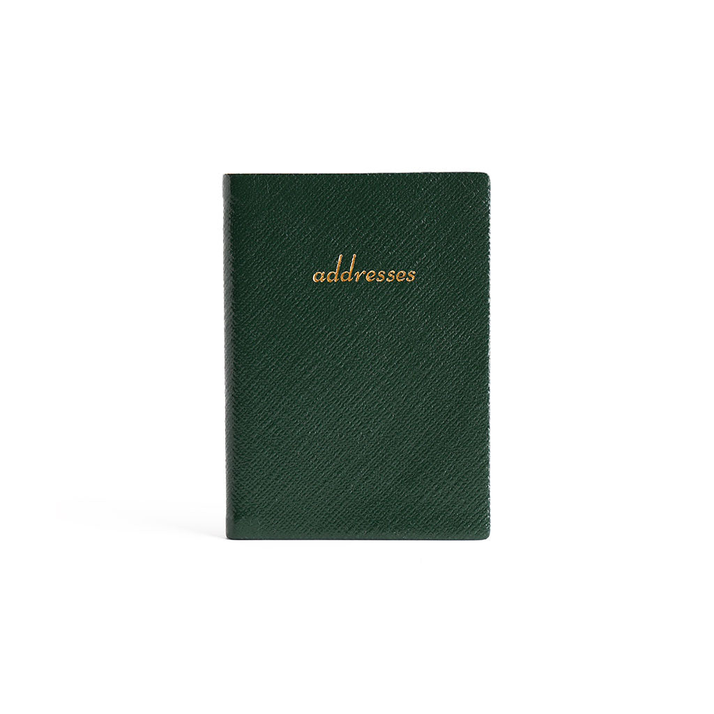 Charing Cross Small Leather Address Book Green   at Boston General Store