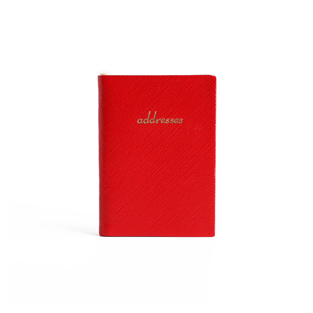 Charing Cross Small Leather Address Book Scarlet   at Boston General Store