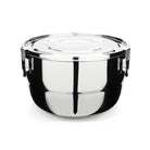 26cm Stainless steel lunch box with lid on a white background
