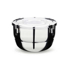 20cm Stainless steel lunch box with lid on a white background