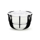 18cm Stainless steel lunch box with lid on a white background