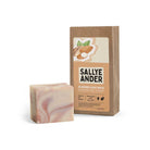 Sallye Ander Almond Coat Milk Essential Soap with packaging on a white background