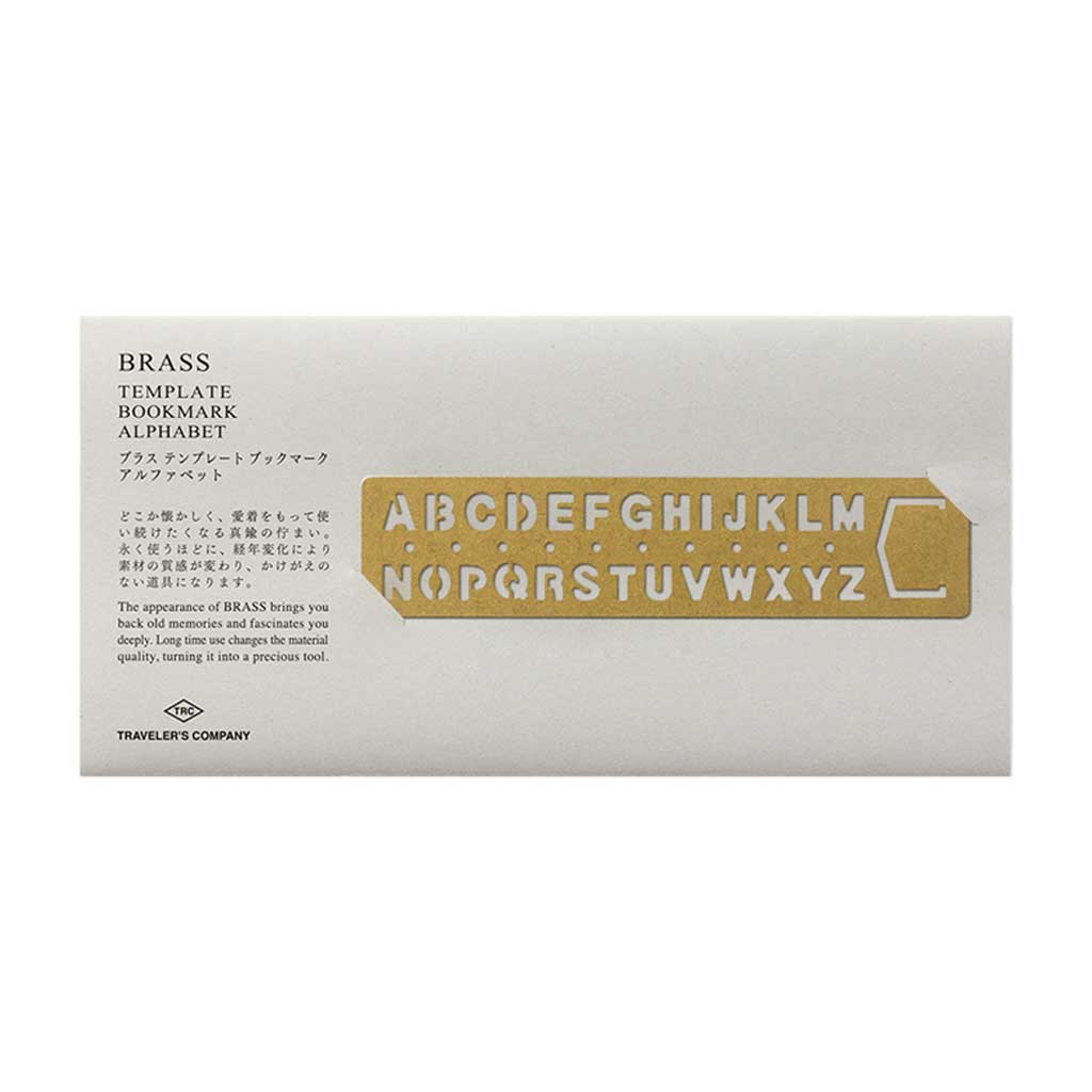 Traveler's Brass Template Bookmark - Alphabet at Boston General Store