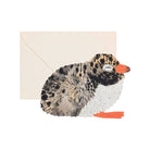 Watercolor Arctic Tern Chick card with ivory envelope on white background