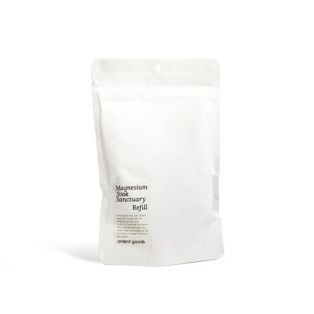 Magnesium Sanctuary Bath Salt Soak in Bamboo Refillable Bowl Refill   at Boston General Store