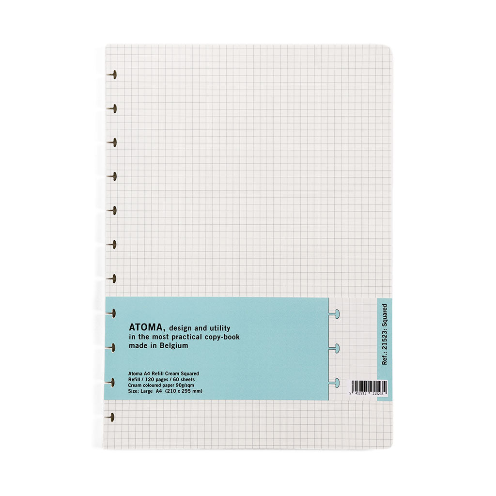 Atoma Elegant Disc-Bound Notebook Refills A4 Grid  at Boston General Store
