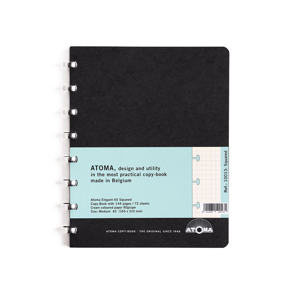 Atoma Elegant Disc-Bound Refillable Notebook A5 Grid  at Boston General Store