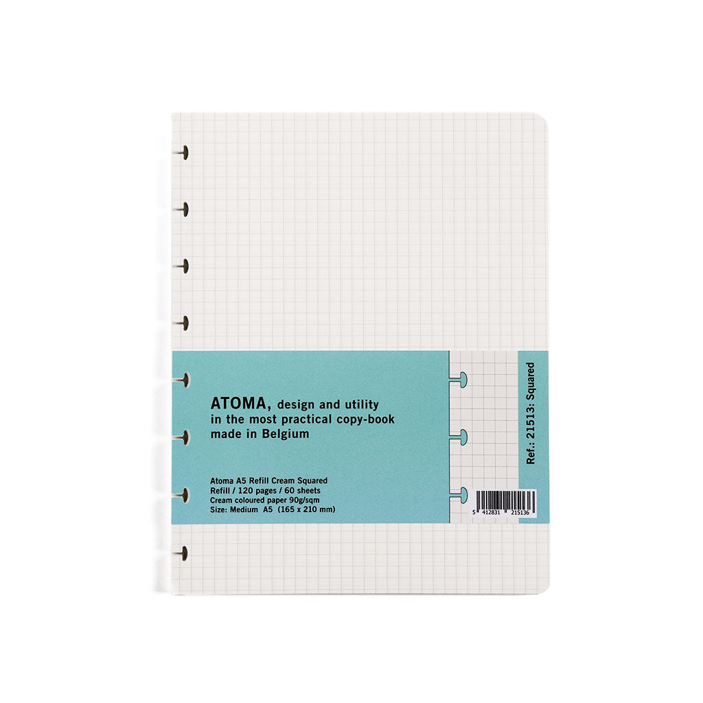 Atoma Elegant Disc-Bound Notebook Refills A5 Grid  at Boston General Store