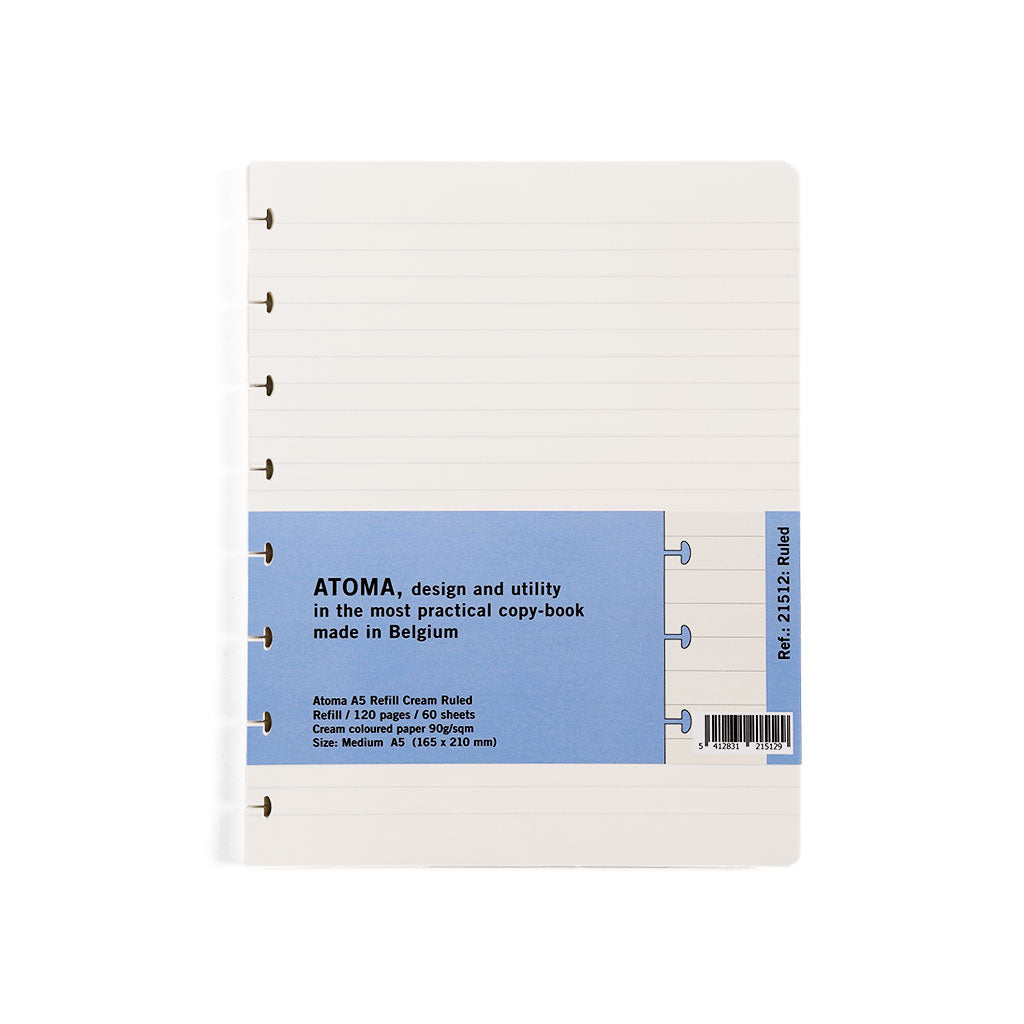 Atoma Elegant Disc-Bound Notebook Refills A5 Ruled  at Boston General Store