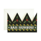 Die-cut holiday greeting card crown with text bah humbug