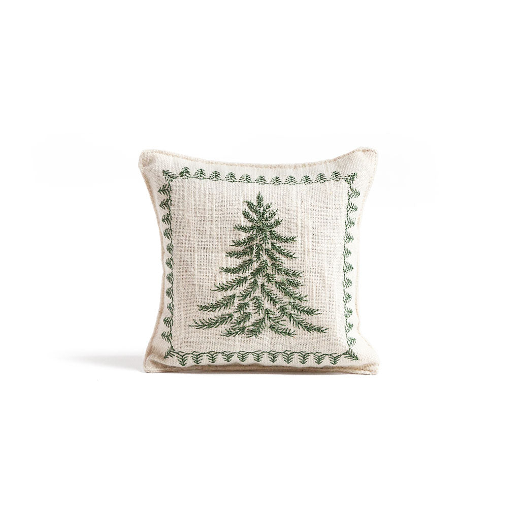 Balsam Fir Filled Pillows Embroidered Tree   at Boston General Store