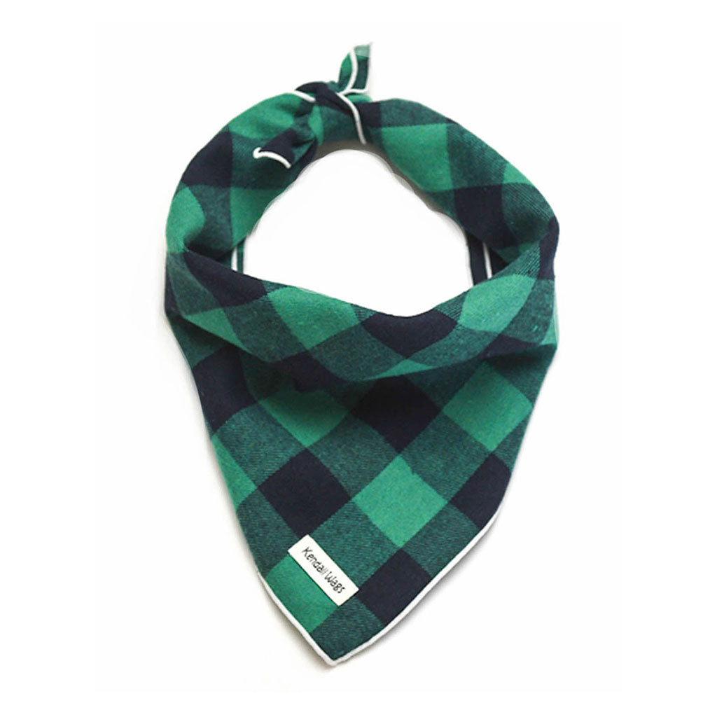 The Bingo Buffalo Flannel Dog Bandana - Green    at Boston General Store