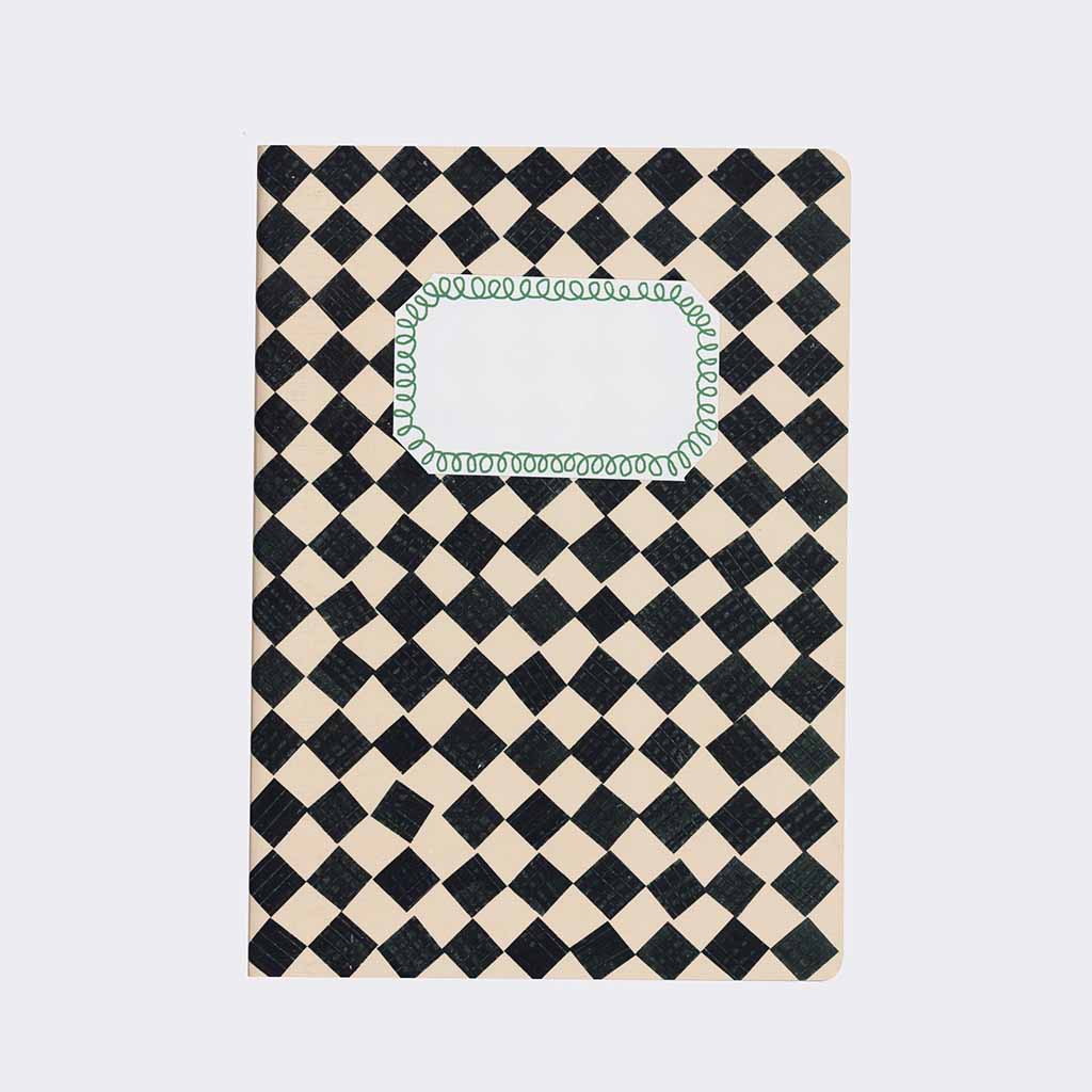 A5 Checkered Sketch Notebooks Black and White Chequered   at Boston General Store