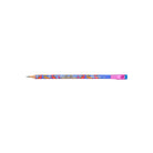 A single colorful pencil with bold floral design.