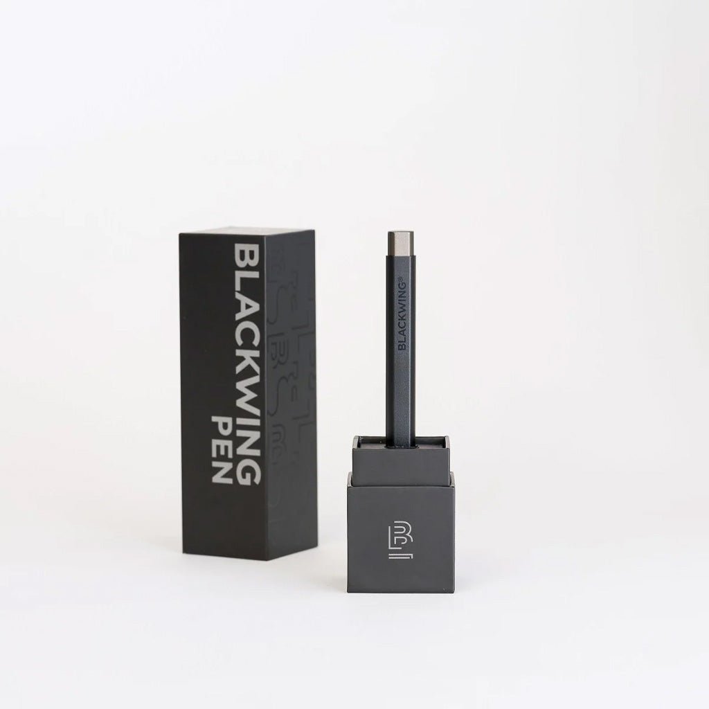 Blackwing pen and packaging on a white background