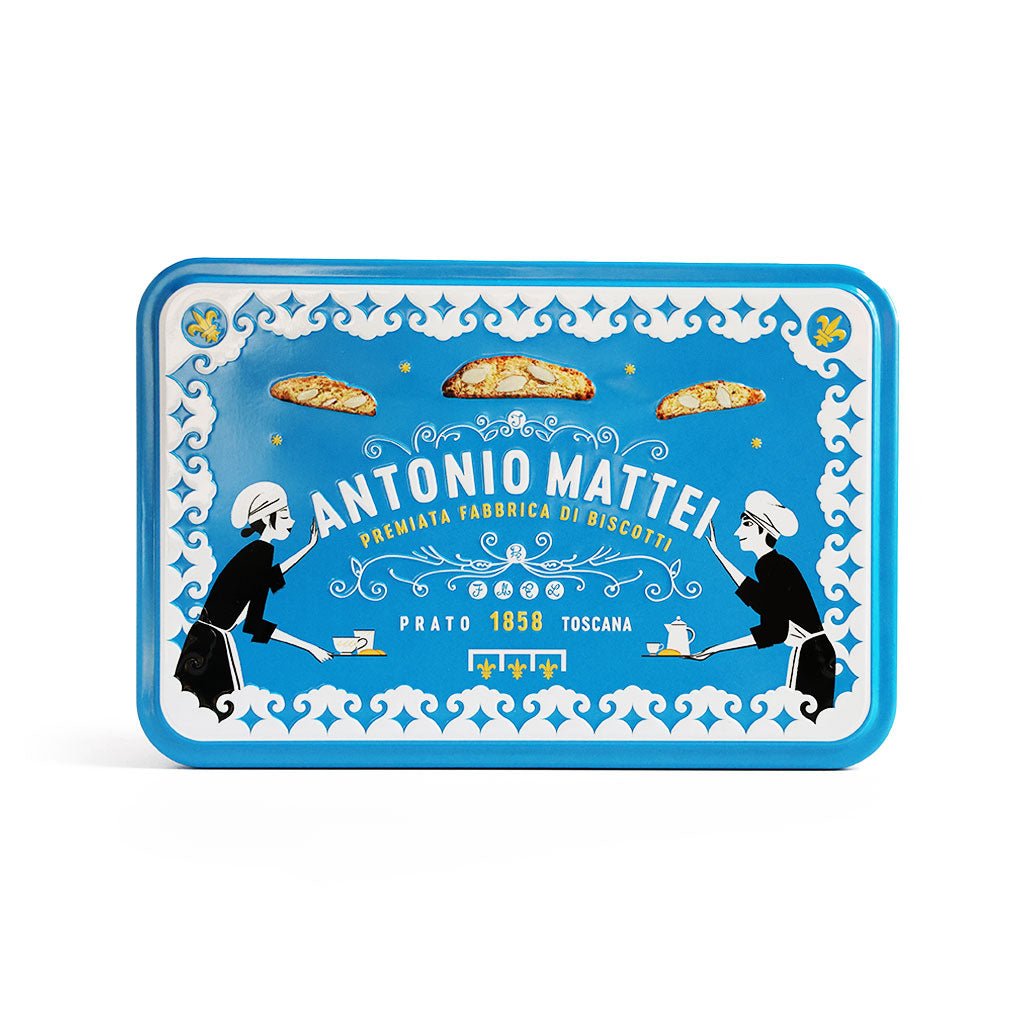 Blue Special Edition Tin Biscotti di Prato with Almonds Boston General Store