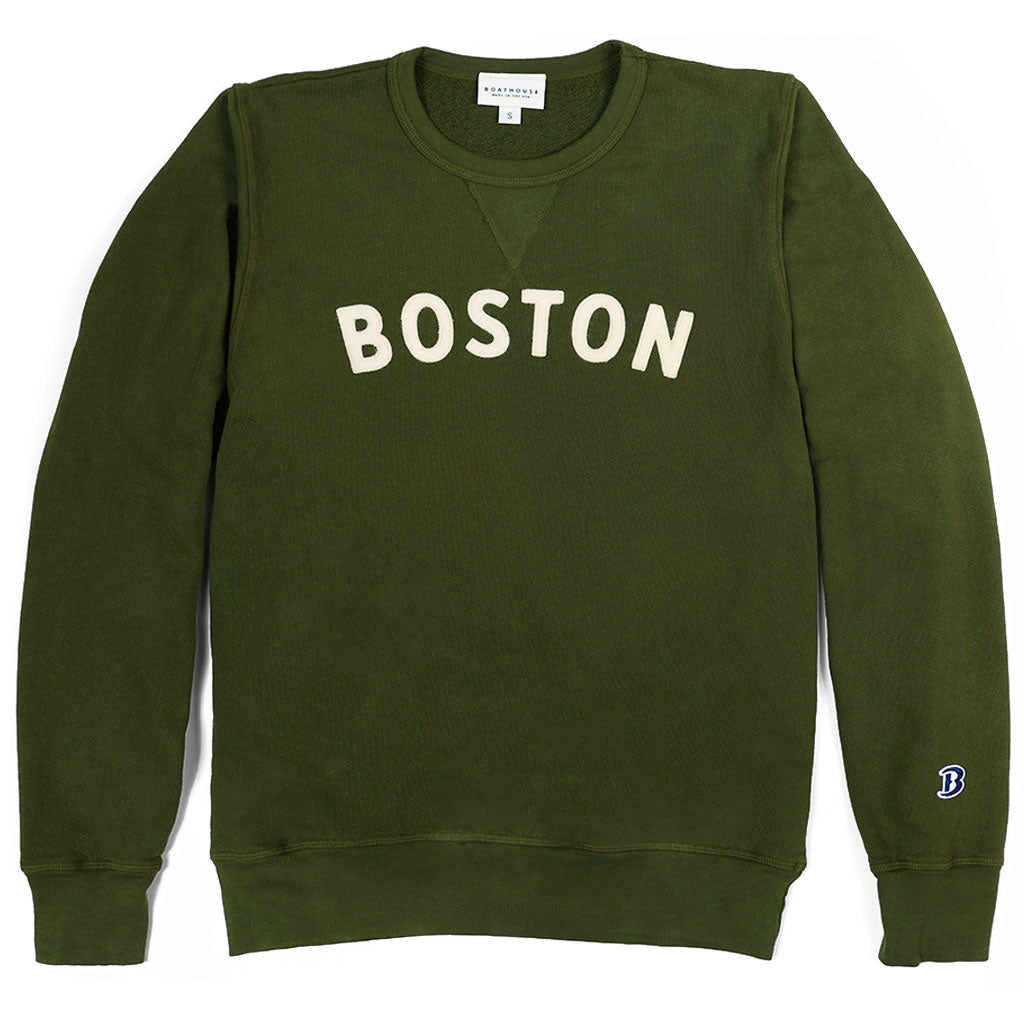 Boston Crewneck Terry Sweatshirt Vintage Black Small at Boston General Store
