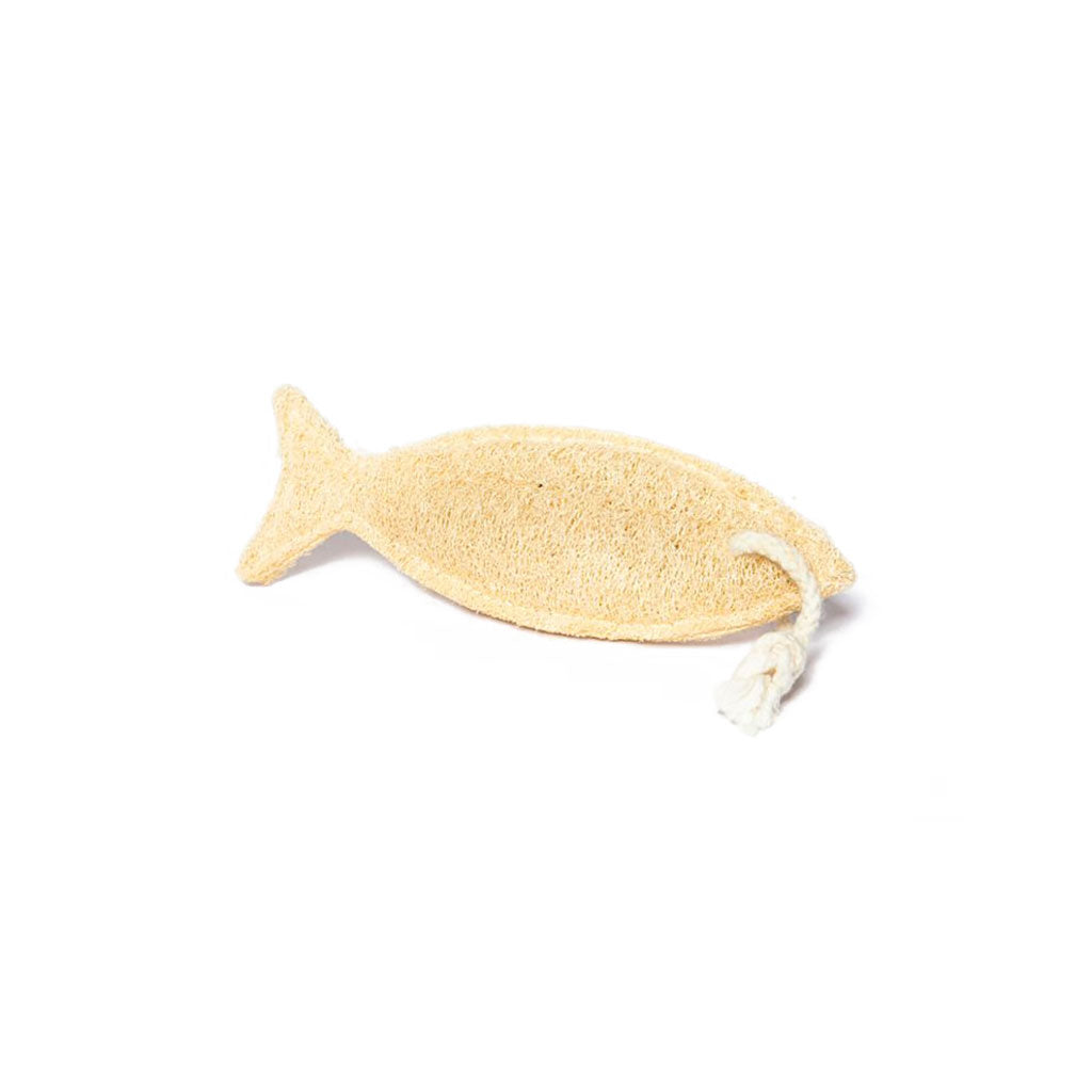 Fish Shaped Loofah Pad with Rope    at Boston General Store