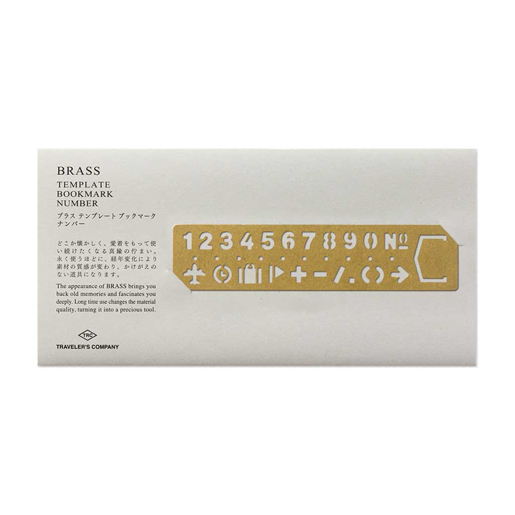 Traveler's Brass Template Bookmark - Number at Boston General Store