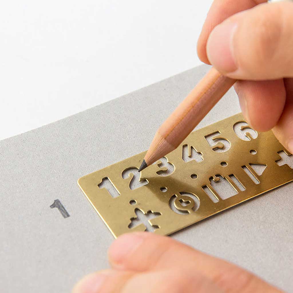 Traveler&#39;s Brass Template Bookmark - Number at Boston General Store