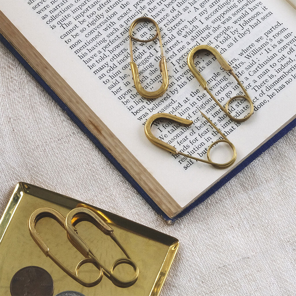 Brass Safety Pins, Set of 6    at Boston General Store