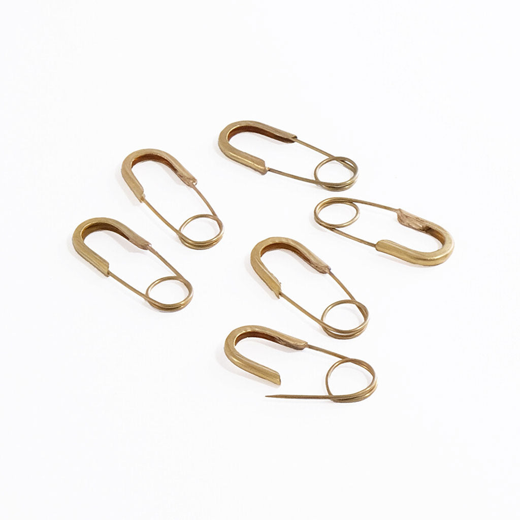 Brass Safety Pins, Set of 6    at Boston General Store