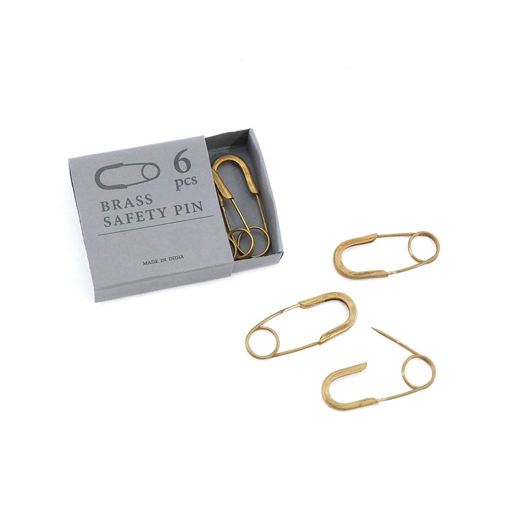 Brass Safety Pins, Set of 6    at Boston General Store