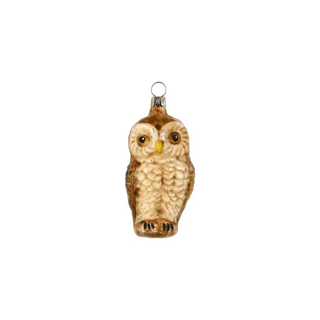 Brown Owl Glass Ornament Boston General Store