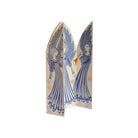 A triptych card open, shown at an angle.