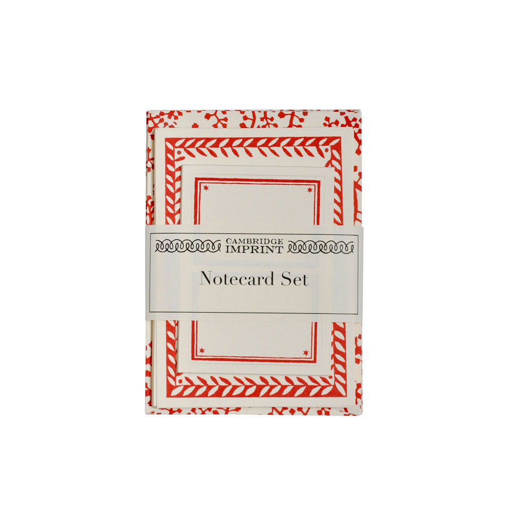 Seaweed Paisley Crimson Notecards and Envelopes Set at Boston General Store