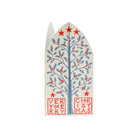 Front of winter trees triptych card with message reading: Very Merry Christmas.